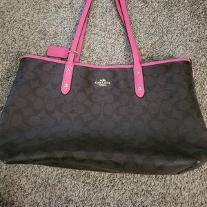 Large pink Coach purse